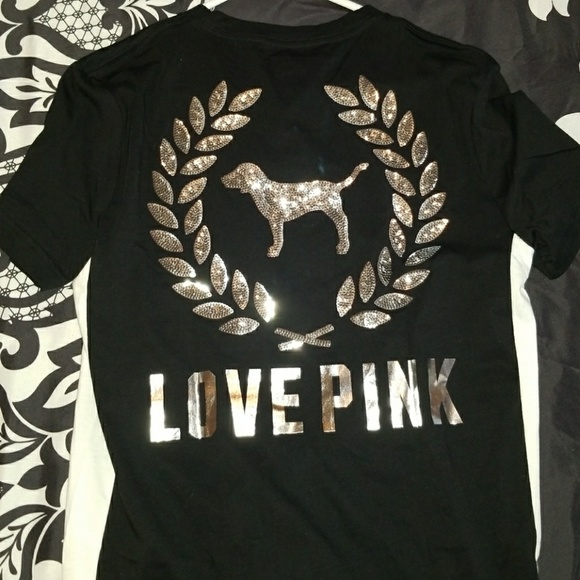 PINK Victoria's Secret Tops - Vs pink bling campus tee